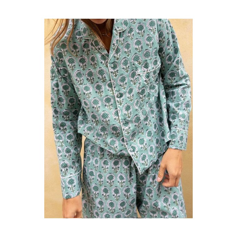 Craft Sisters - Classic Pyjamas Blockprint - 941 Jade Flower