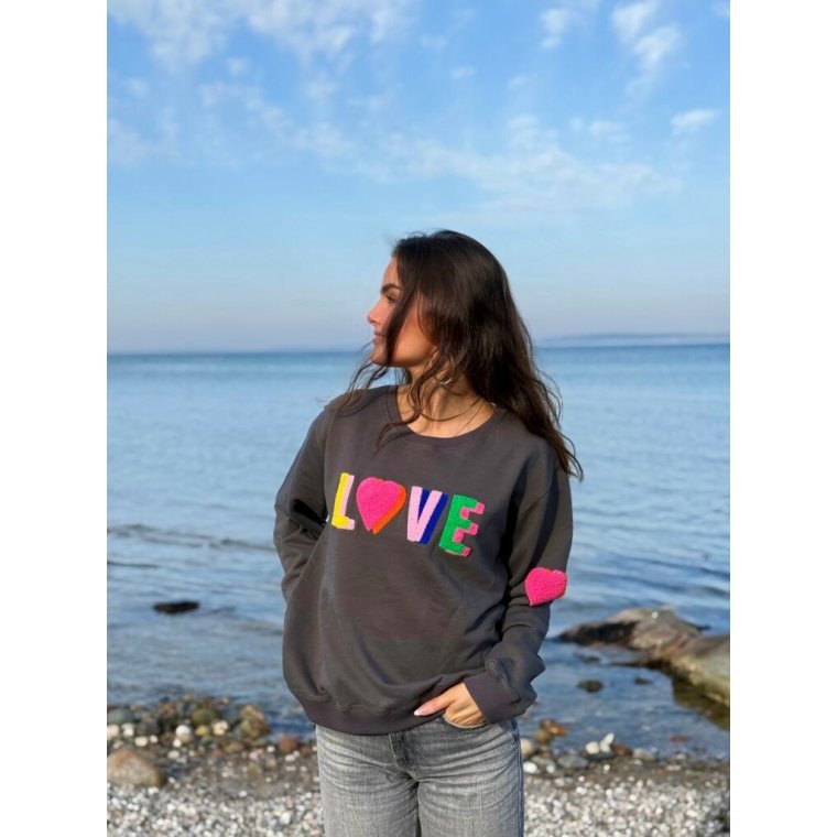 LULU�S LOVE - Love sweatshirt multi double - Gunmetal