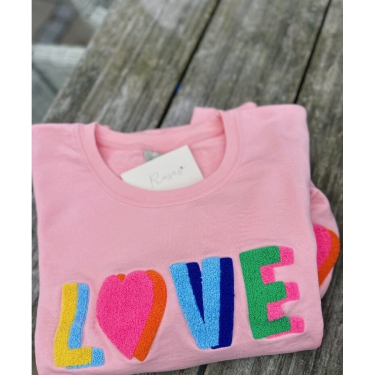 LULU�S LOVE - Love sweatshirt double heart - multi/rose