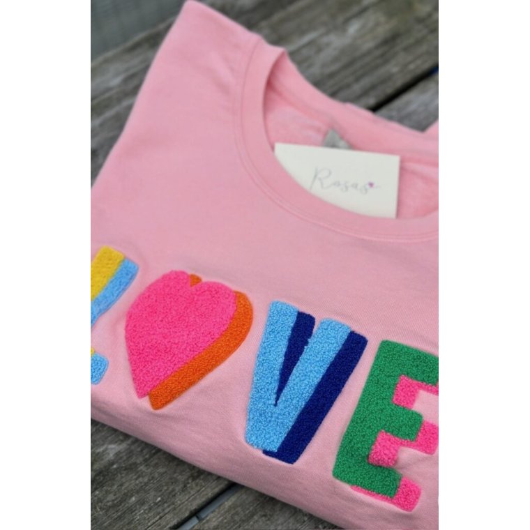 LULU�S LOVE - Love sweatshirt double heart - multi/rose