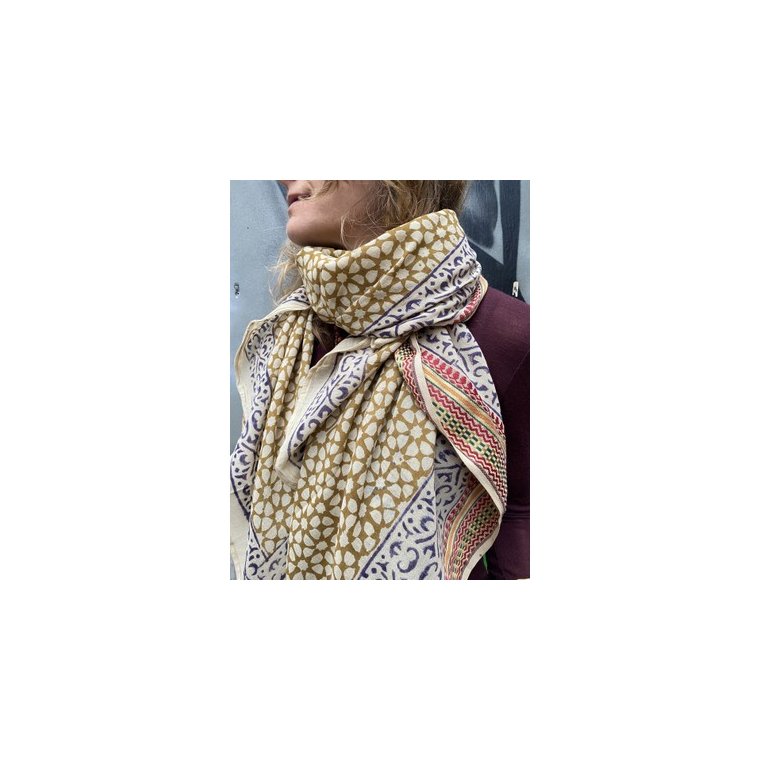 Craft Sisters - Bagru Scarf - Mustard 117