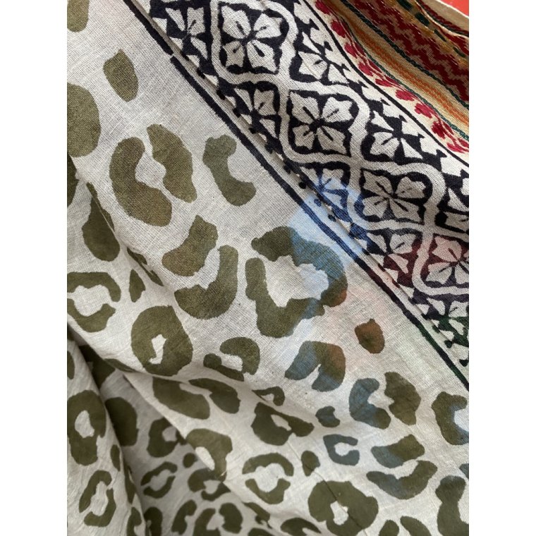 Craft Sisters - Bagru Scarf - GREEN LEO 241