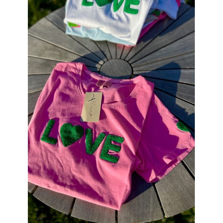 LULU�S LOVE - Love T-shirt short sleeves - pink/grass