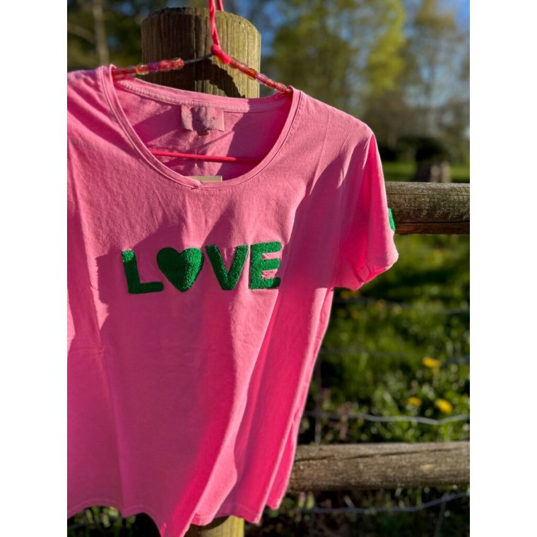 LULU�S LOVE - Love T-shirt short sleeves - pink/grass