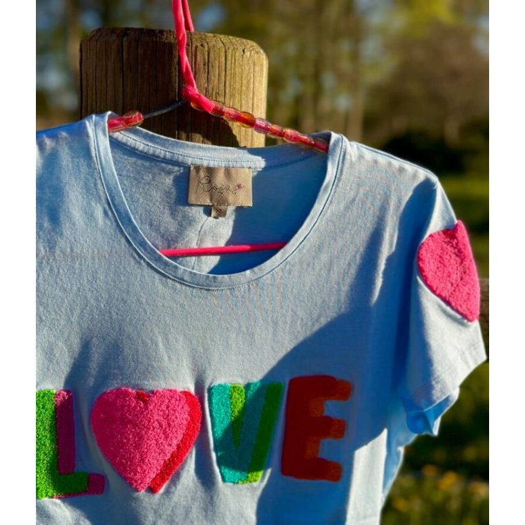 LULU�S LOVE - Love T-shirt short sleeves - Double heart - multi/heaven