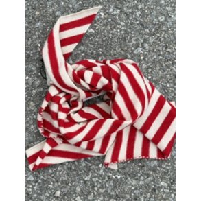 LULU�S LOVE - Cashmere small striped scarf - nature/red
