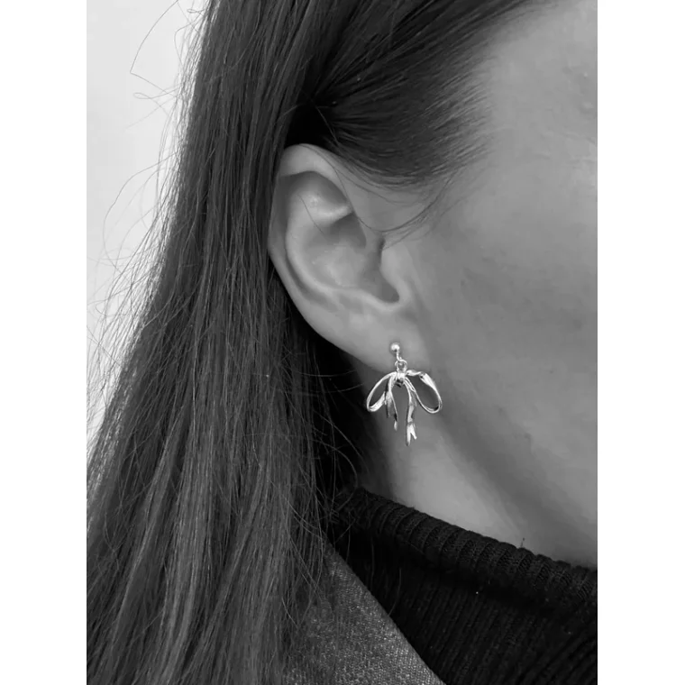 Pico - Ribbon Studs - s�lv