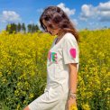 LULU�S LOVE - Love T-shirt dress short sleeves - Double heart - multi/grey melange