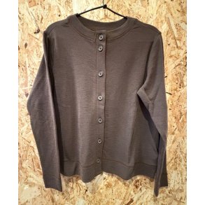 By Basics - 8022 box cardigan r-neck - chestnut