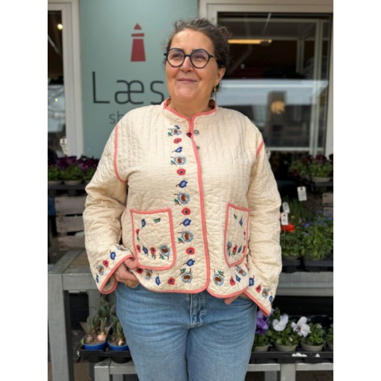 HABIBA - FLORA QUILTED CHINA JACKET - VANILLA