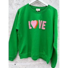 LULU�S LOVE - Love sweatshirt double heart - grass/rose