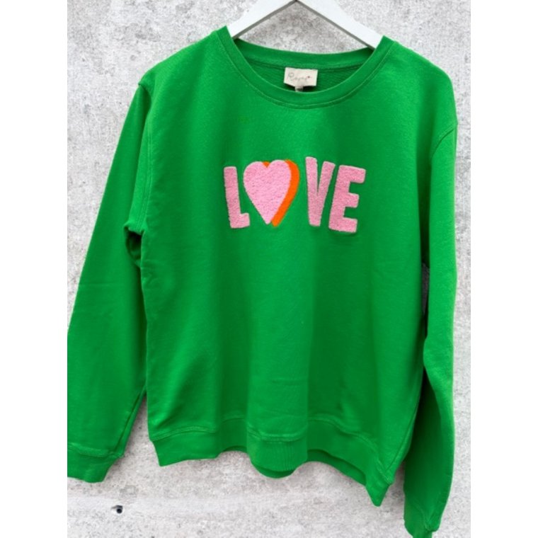 LULU�S LOVE - Love sweatshirt double heart - grass/rose