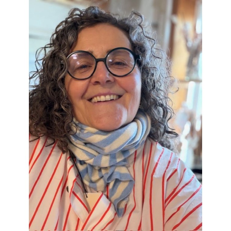 LULU�S LOVE - Cashmere small  striped scarf - lt. blue/nature