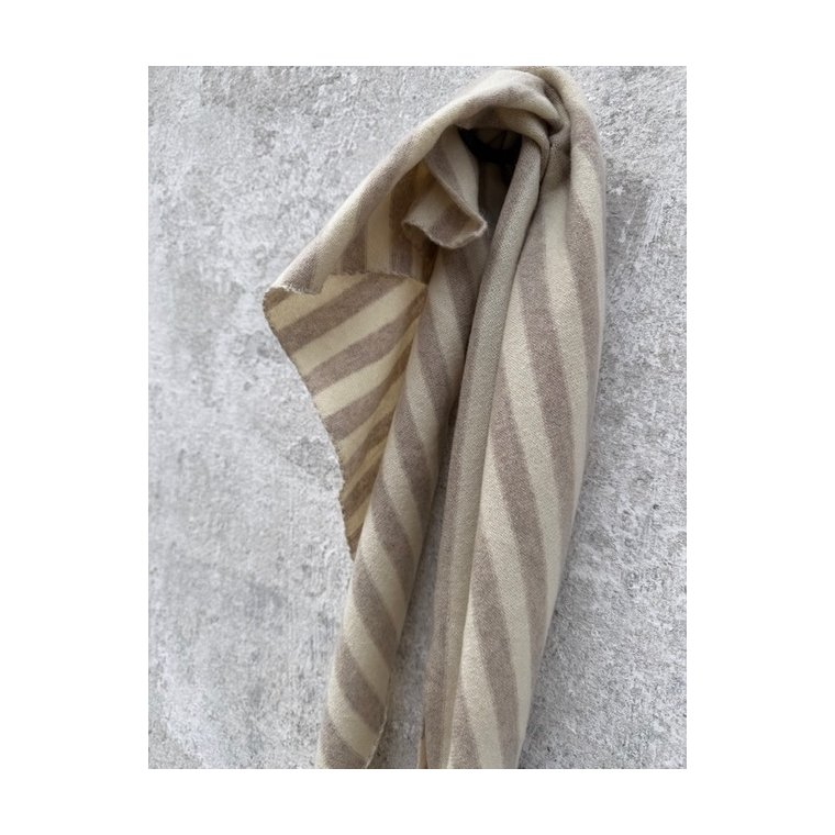 LULU�S LOVE - Cashmere small  striped scarf - nature/beige