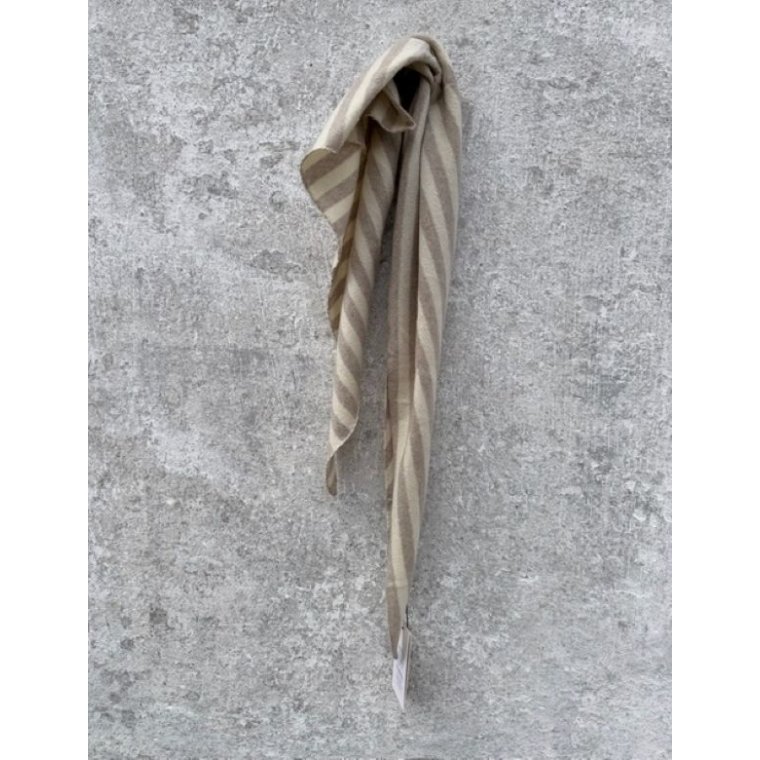 LULU�S LOVE - Cashmere small  striped scarf - nature/beige