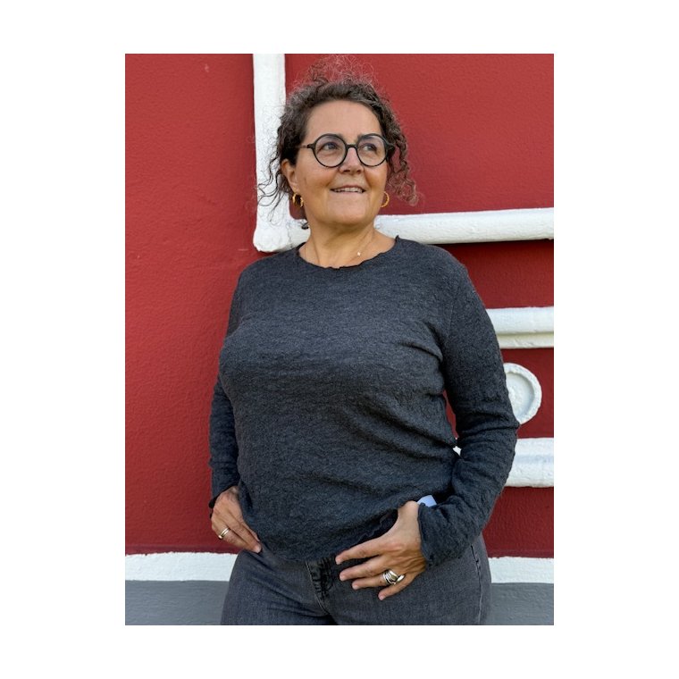 By Basics - 4502 Bubble Wool shirt w/round neck l/s