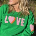 LULU�S LOVE - Love sweatshirt double heart - grass/rose