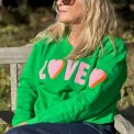 LULU�S LOVE - Love sweatshirt double heart - grass/rose