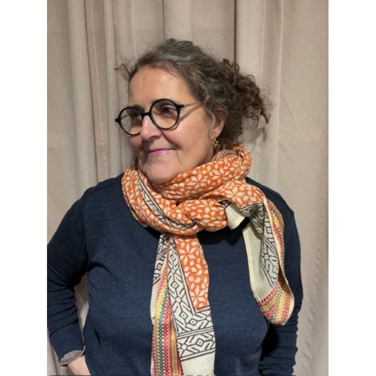 Craft Sisters - Bagru Scarf - Rust - 119