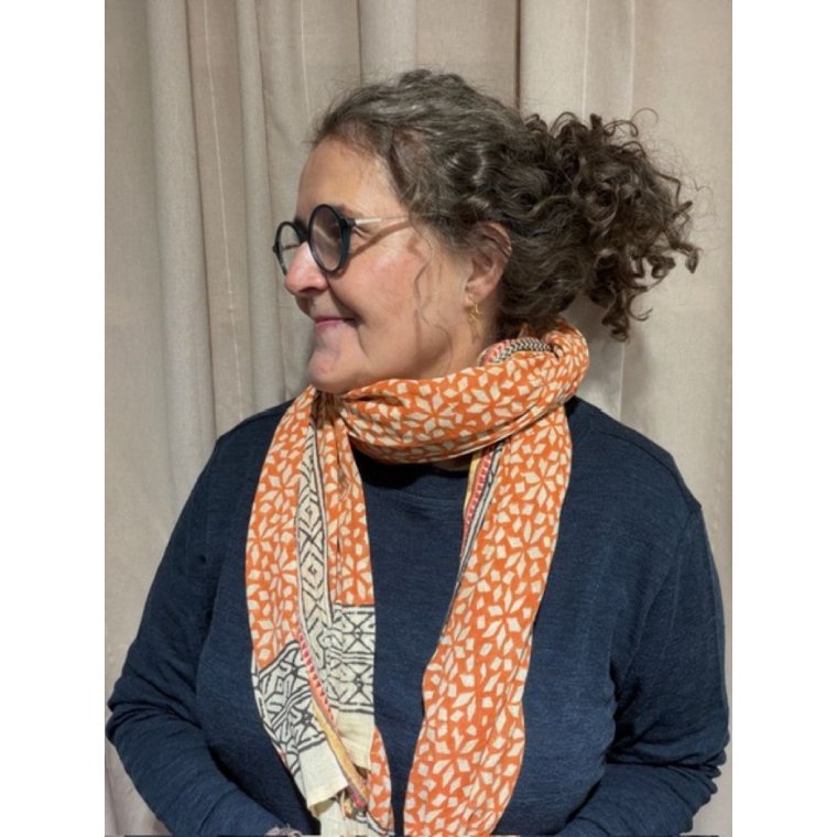 Craft Sisters - Bagru Scarf - Rust - 119