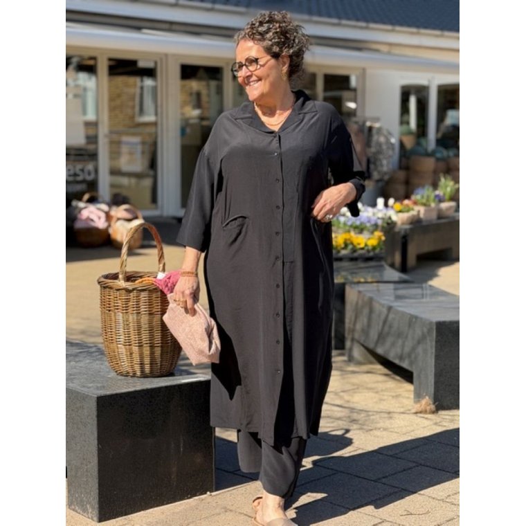 FRAU - Berlin silk crepe dress - Black