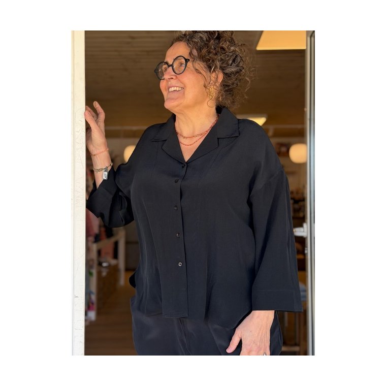 FRAU - Berlin silk crepe shirt - Black