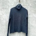 By Basics - 4501 Bubble Wool shirt wide w/large rollneck - midnight blue melange