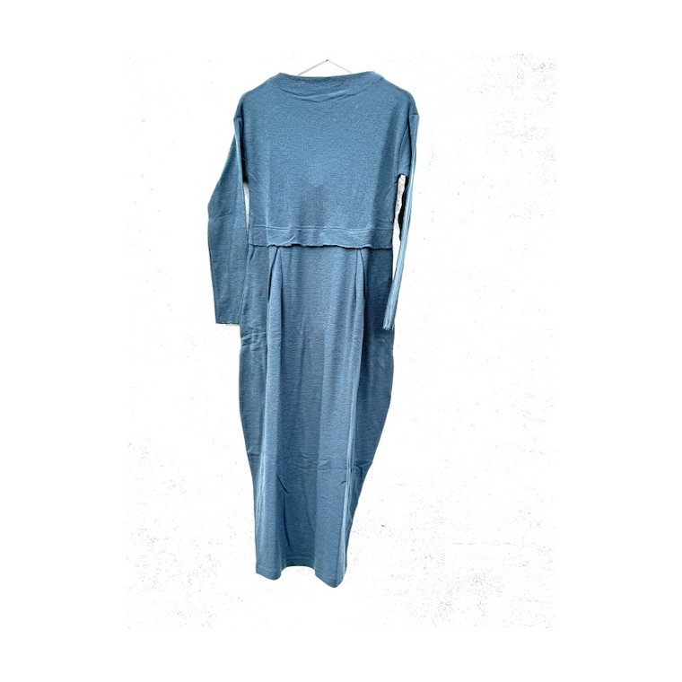 By Basics - 7045 dress long pleats & high neck - asphalt