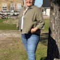 OWN By Basics - 12040 lab coat blouse - capers