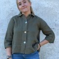 OWN By Basics - 12040 lab coat blouse - capers