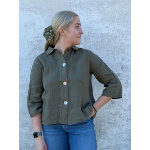 OWN By Basics - 12040 lab coat blouse - capers