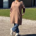 OWN By Basics - 11002 - dress w/neck slit s/s - bark
