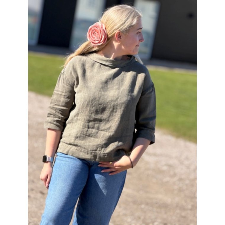 OWN By Basics - 11001 - blouse w/collar 3/4 s - capers