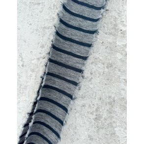 By Basics - 1049 bow scarf raw edged - steel grey mel/asphalt