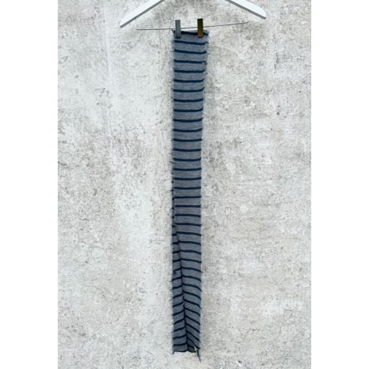 By Basics - 1049 bow scarf raw edged - steel grey mel/asphalt