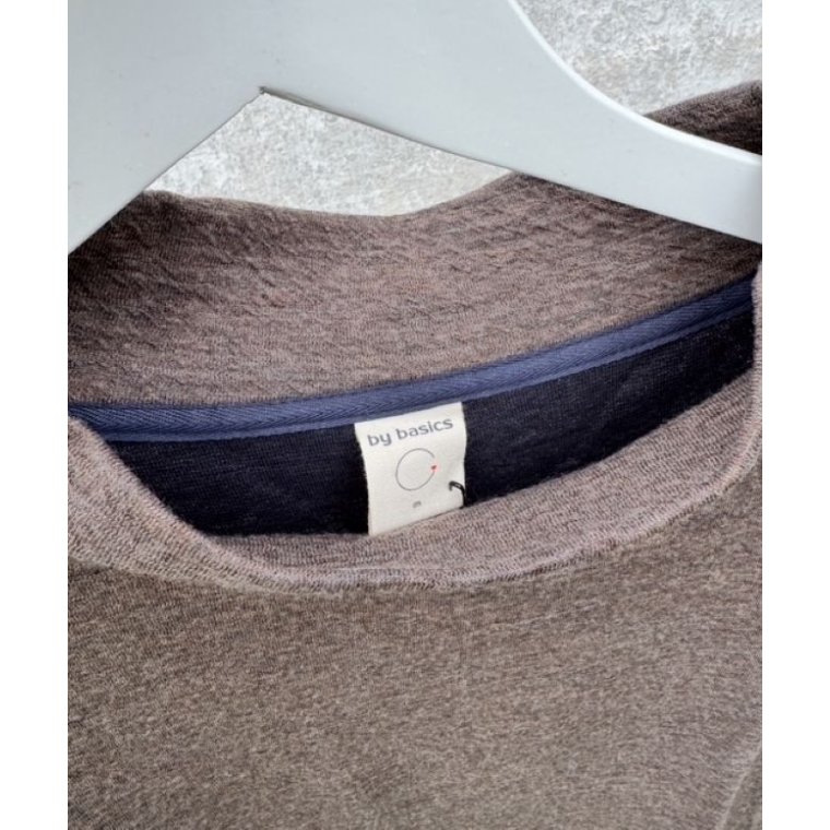 By Basics - 14005 sweat dress w/collar 3/4 s- earth melange