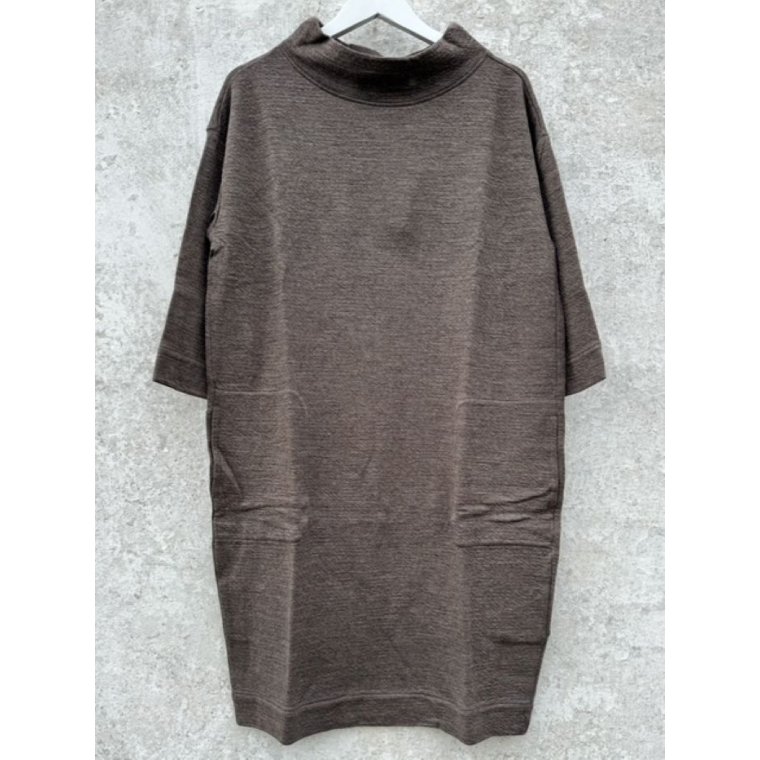 By Basics - 14005 sweat dress w/collar 3/4 s- earth melange