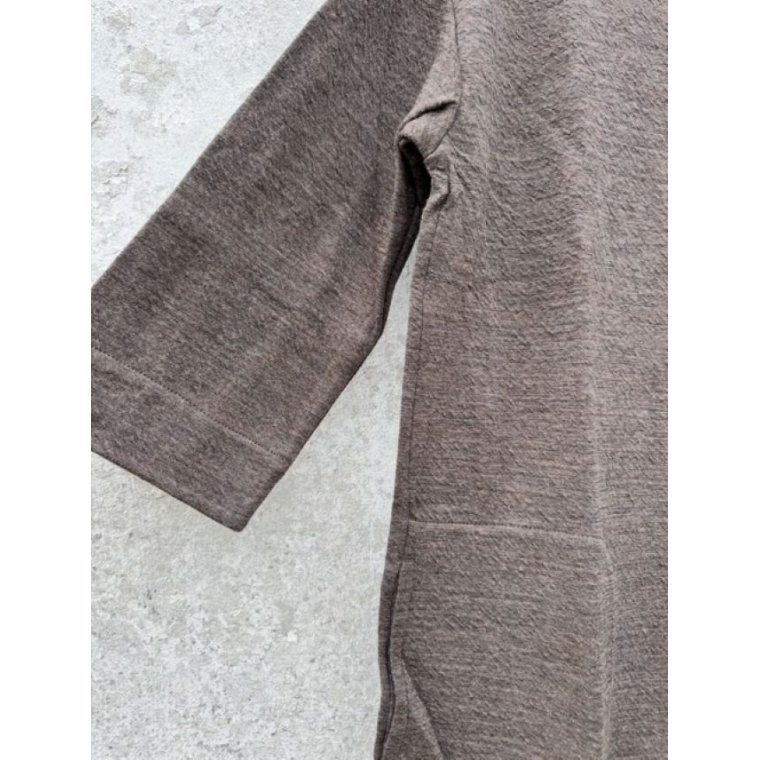 By Basics - 14005 sweat dress w/collar 3/4 s- earth melange