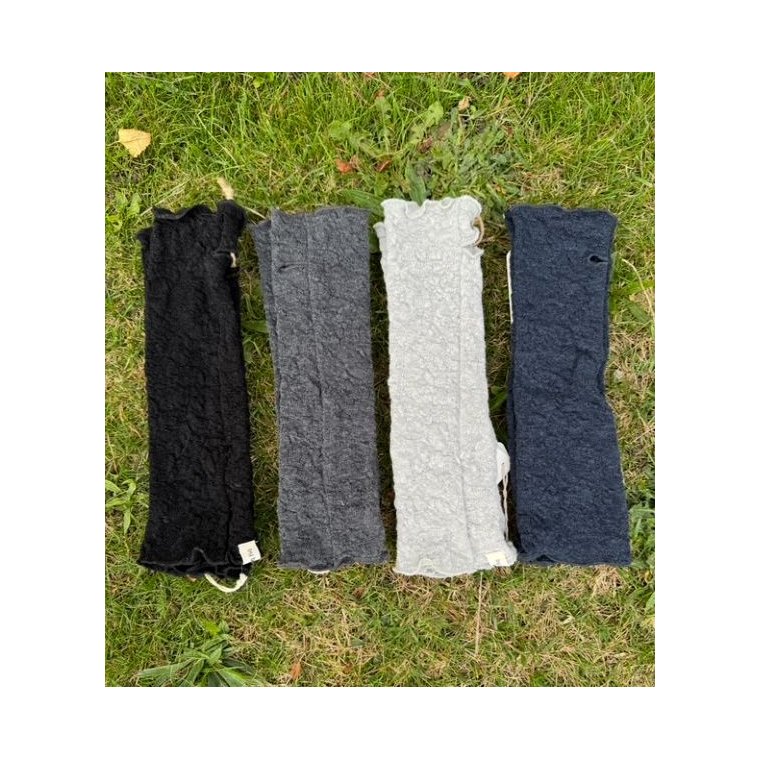By Basics - 1504 Bubble Wool wrist warmer - dawn grey melange