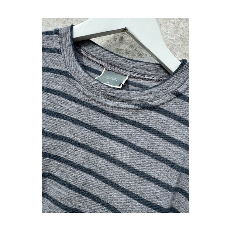 By Basics - 4030 shirt l/s w/collar pannel - til herrer - steel grey mel/asphalt