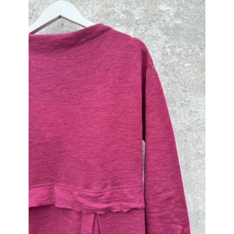 By Basics - 7045 dress long pleats & high neck - camelia melange