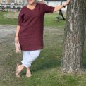 OWN By Basics - 11006 dress w v-neck - burgundy