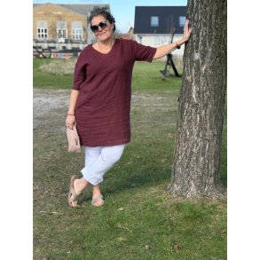 OWN By Basics - 11006 dress w v-neck - burgundy