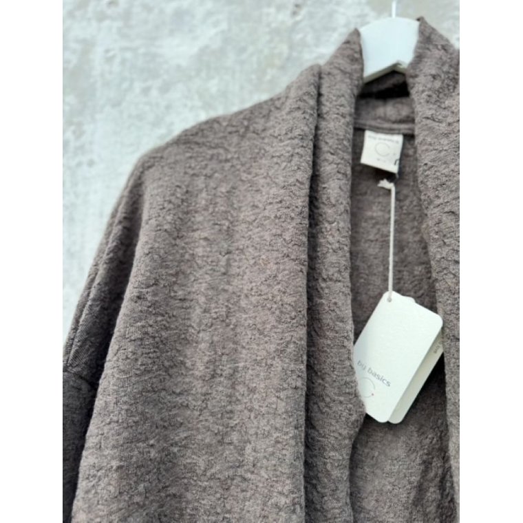 By Basics - 8503 Bubble Wool cardigan short - earth melange