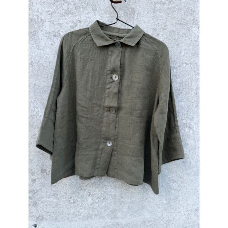 OWN By Basics - 12040 lab coat blouse - capers