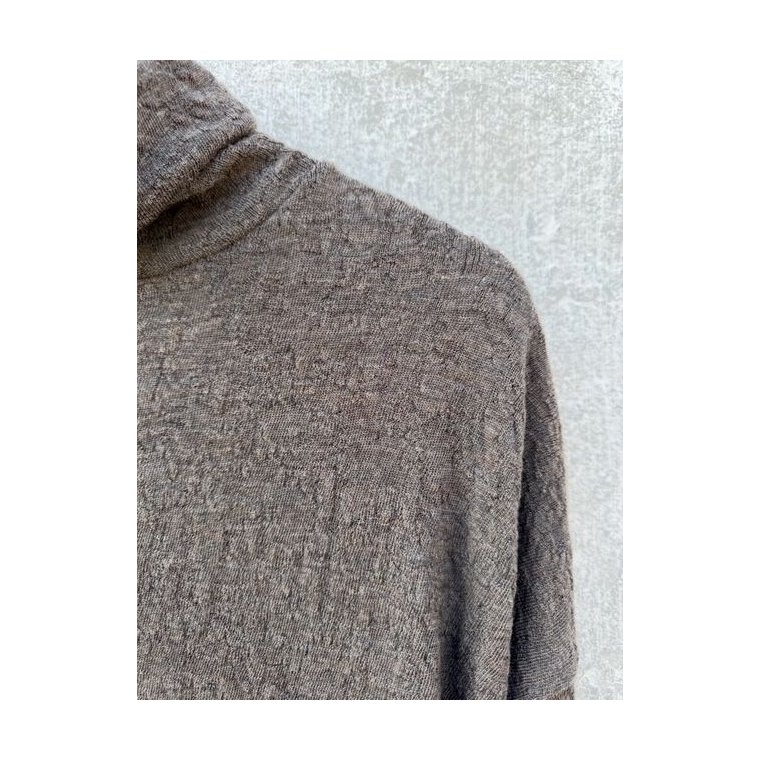 By Basics - 7501 dress wide roll neck - earth melange