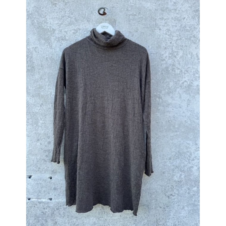 By Basics - 7501 dress wide roll neck - earth melange