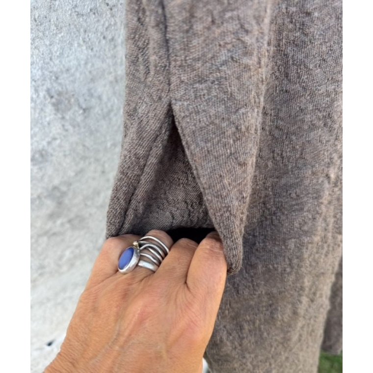 By Basics - 7501 dress wide roll neck - earth melange