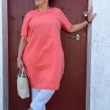 OWN By Basics - 13000 - dress w/ cuttings s/s - soft coral