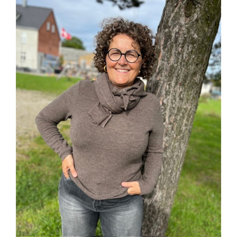 By Basics - 4002 Shirt R-Neck L/S - earth melange